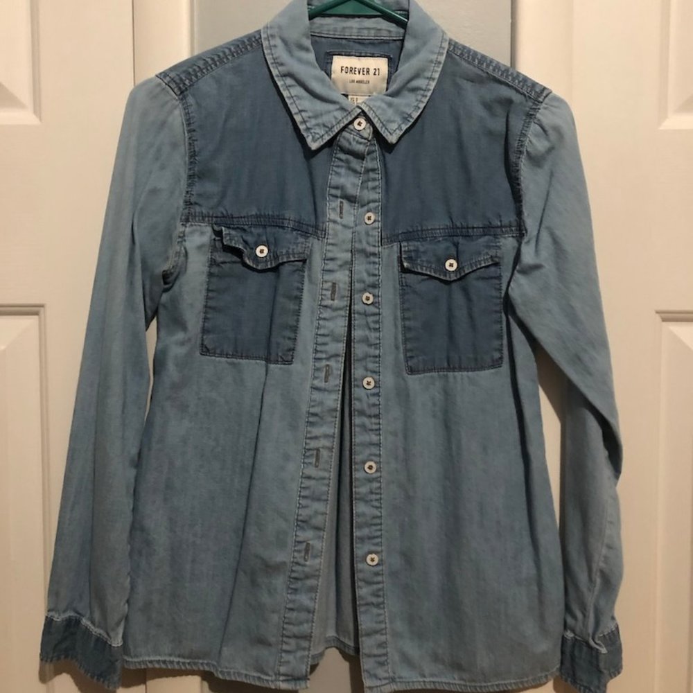Long Sleeve Denim Button Up